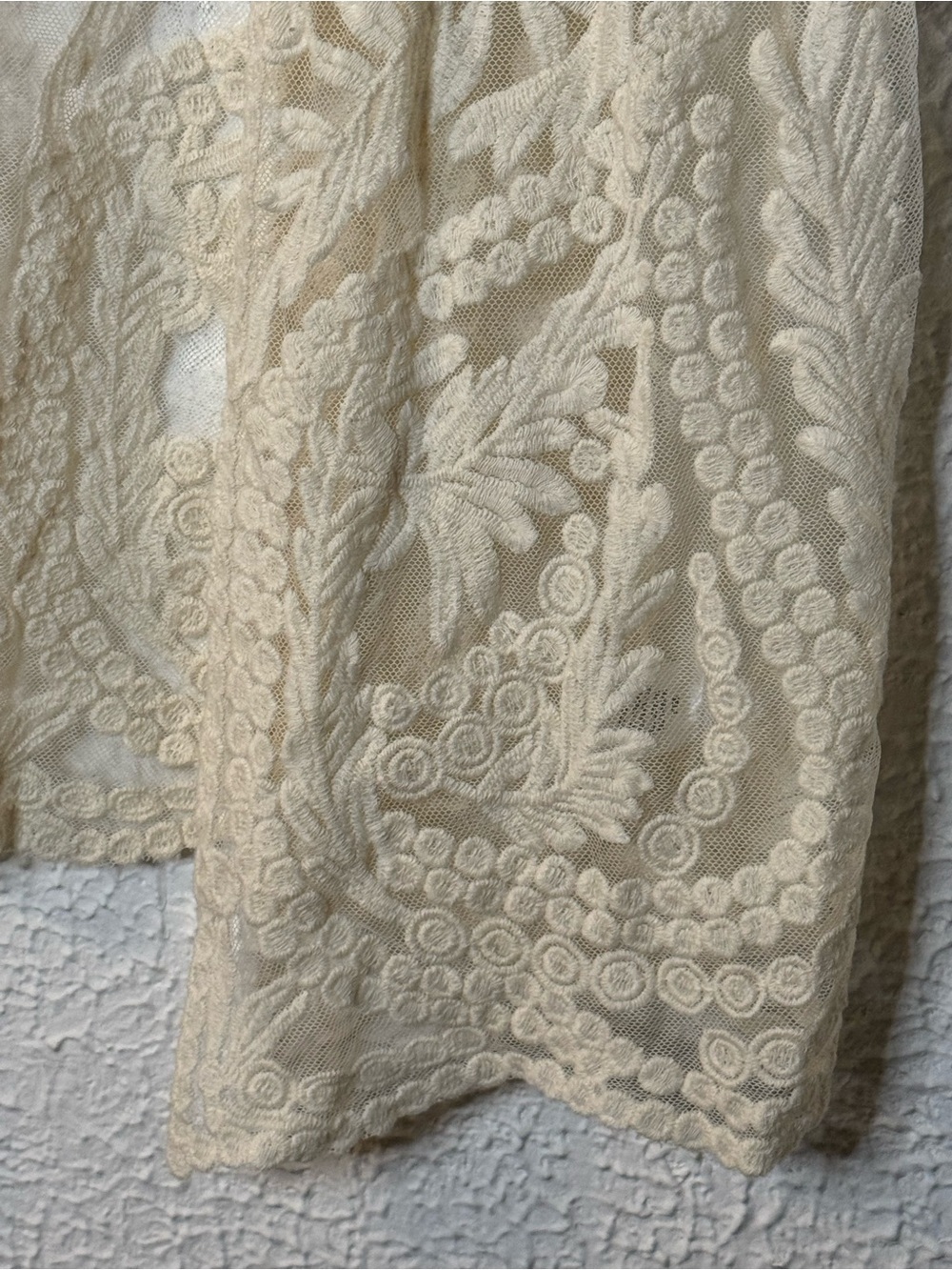 Pixley Cream Lace Open-Front Short Sleeve Top - Picture 4 of 7
